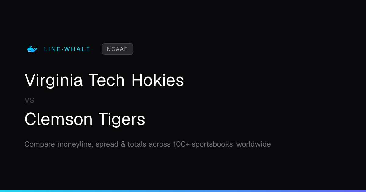 Virginia Tech Hokies vs Clemson Tigers Odds | NCAAF | Linewhale