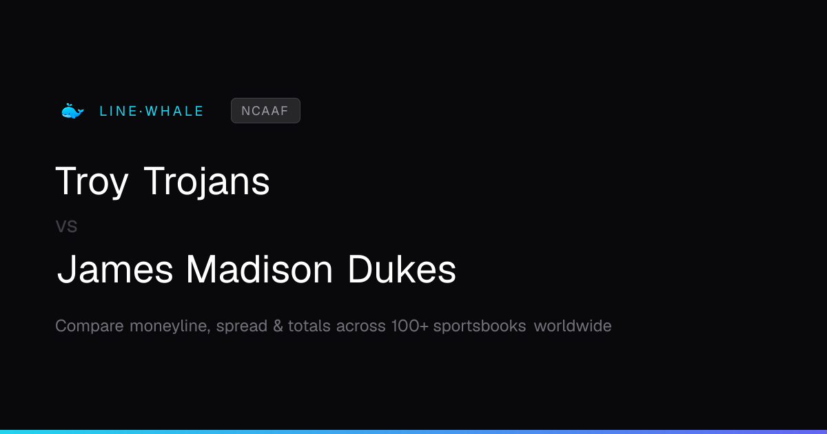 Troy Trojans vs James Madison Dukes Odds | NCAAF | Linewhale