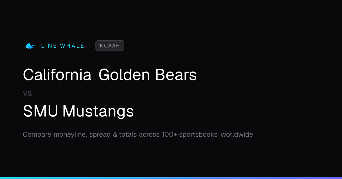 California Golden Bears vs SMU Mustangs Odds | NCAAF | Linewhale