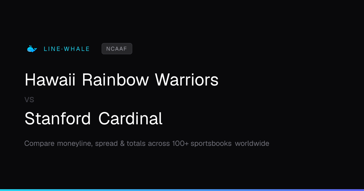 Hawaii Rainbow Warriors vs Stanford Cardinal Odds | NCAAF | Linewhale