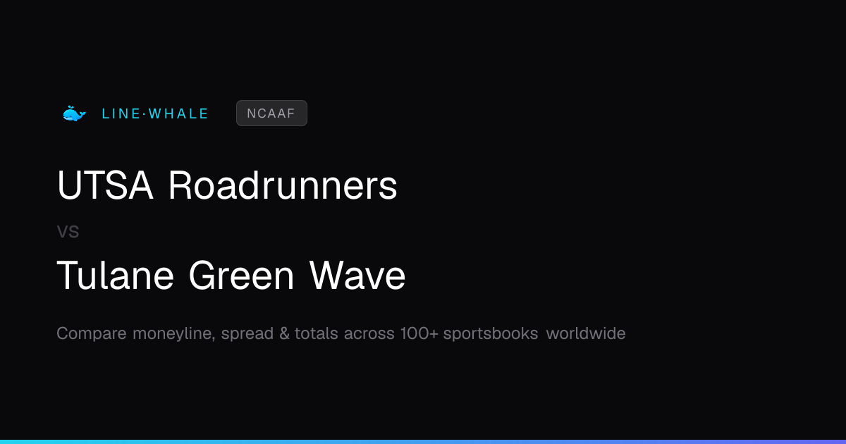UTSA Roadrunners vs Tulane Green Wave Odds | NCAAF | Linewhale