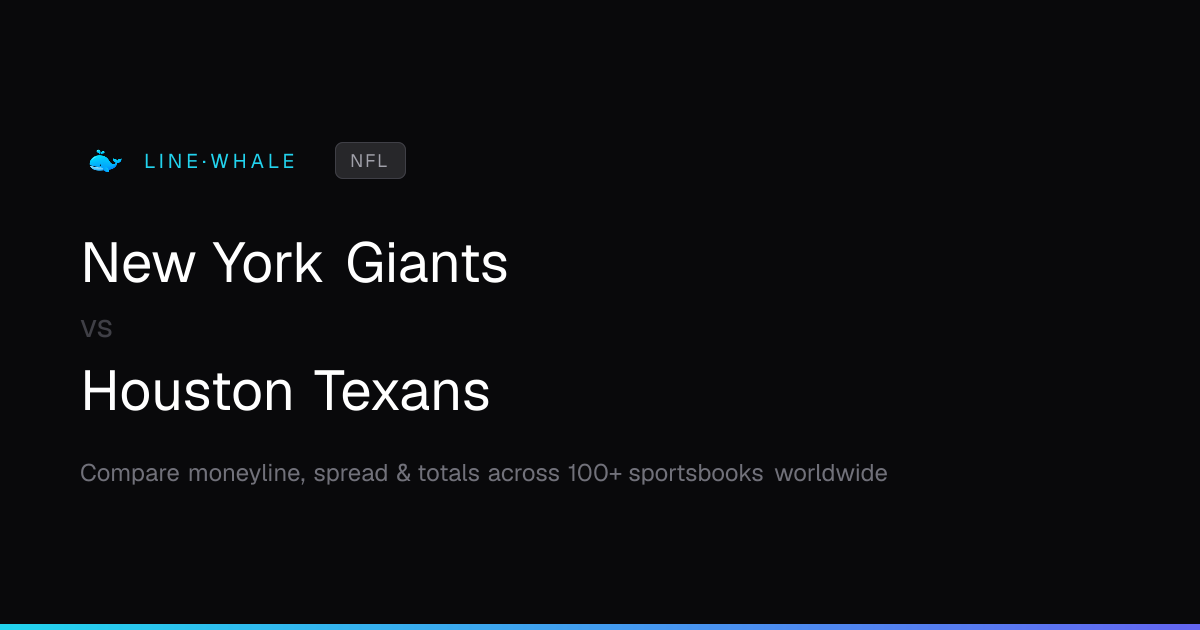 New York Giants vs Houston Texans Odds | NFL | Linewhale