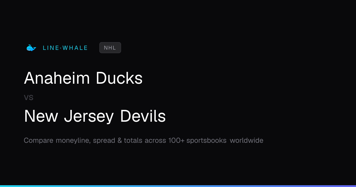 Anaheim Ducks vs New Jersey Devils Odds | NHL | Linewhale
